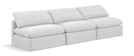 Indulge - Linen 3 Piece Modular Armless Sofa - White