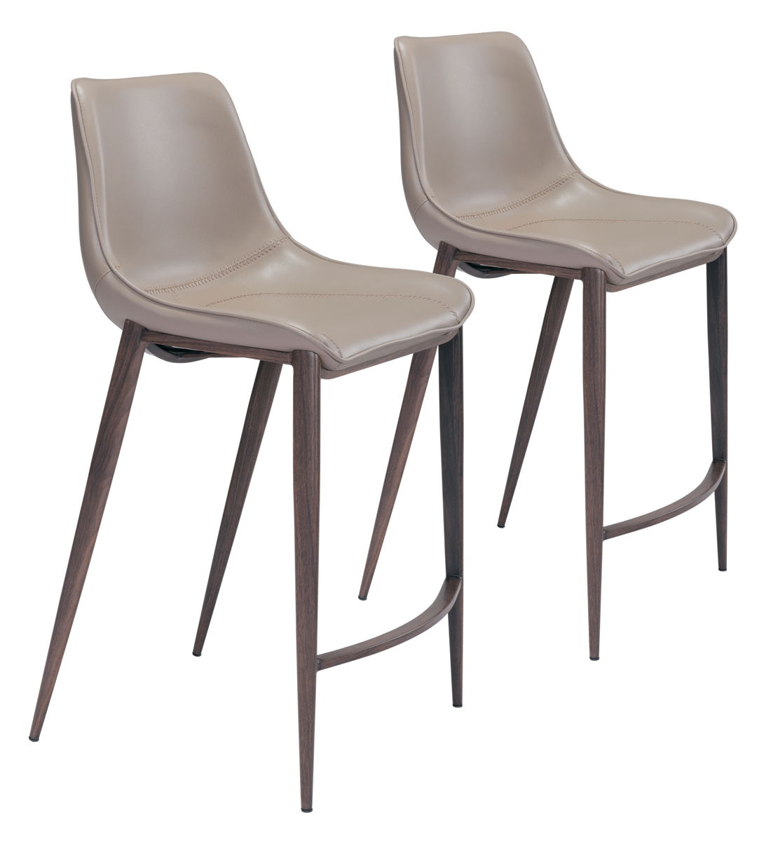 Magnus - Counter Chair (Set of 2) - Gray / Walnut