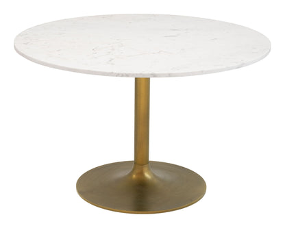 Ithaca - Dining Table - White / Gold