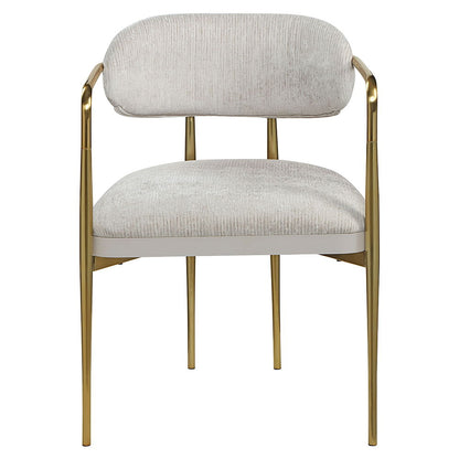 Zayn - Arm Chair Set of 2) - Beige Chenille & Gold