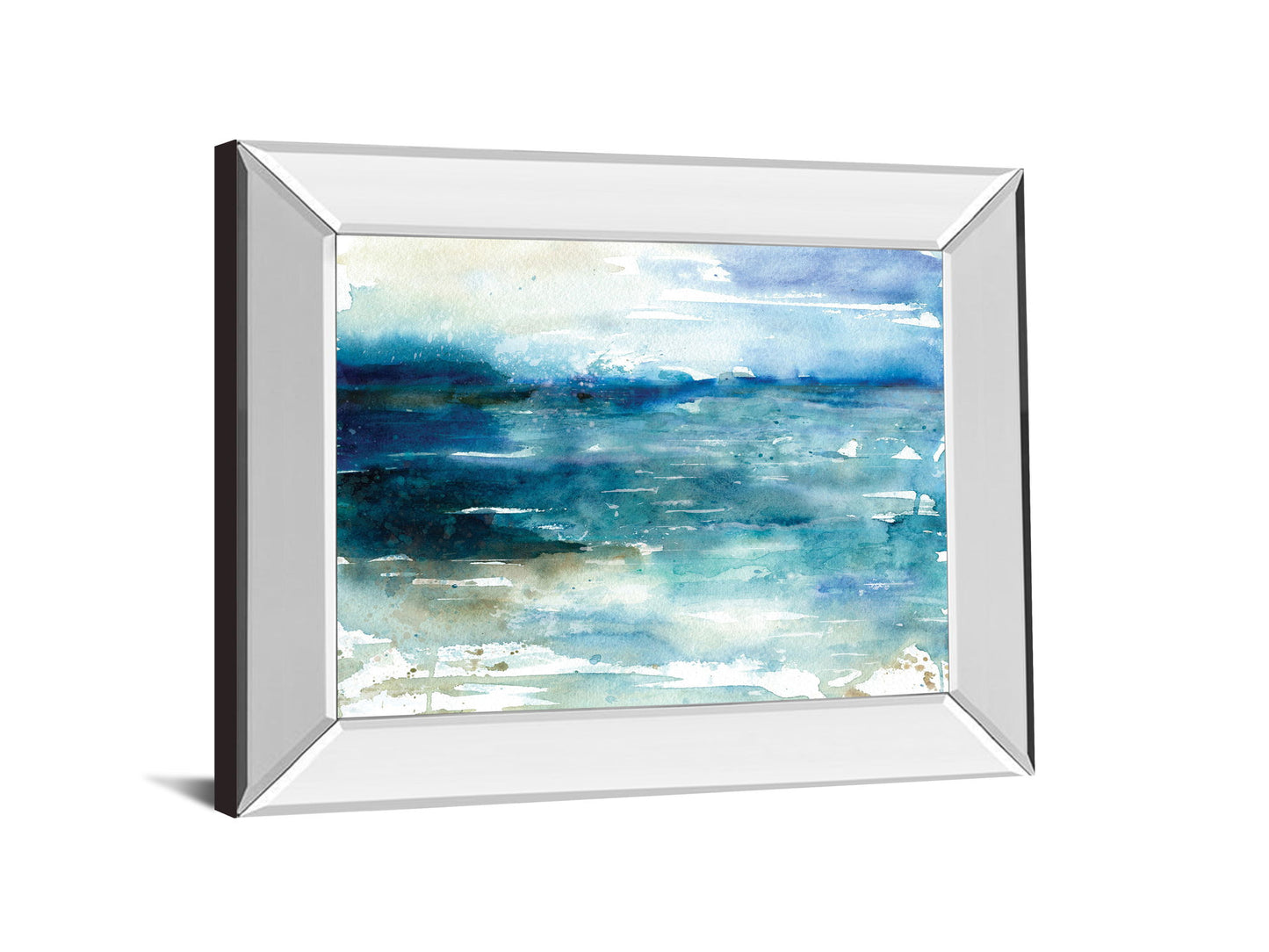 Ocean Break I By Carol Robinson - Mirror Framed Print Wall Art - Blue