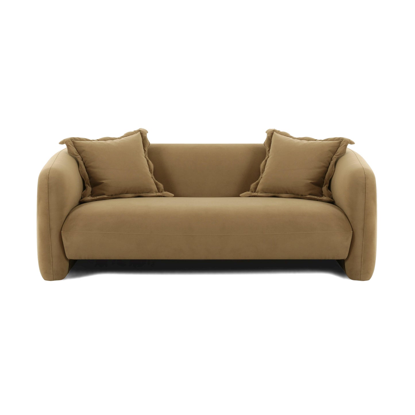 Lou - Cafe Au Lait Performance Velvet Loveseat - Light Brown