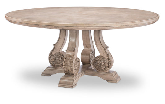 Sorona - Complete Round Dining Table - Light Brown