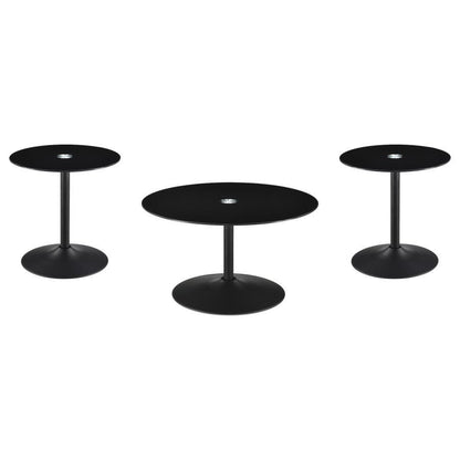 Ganso - Round Glass Top Coffee And End Table Set