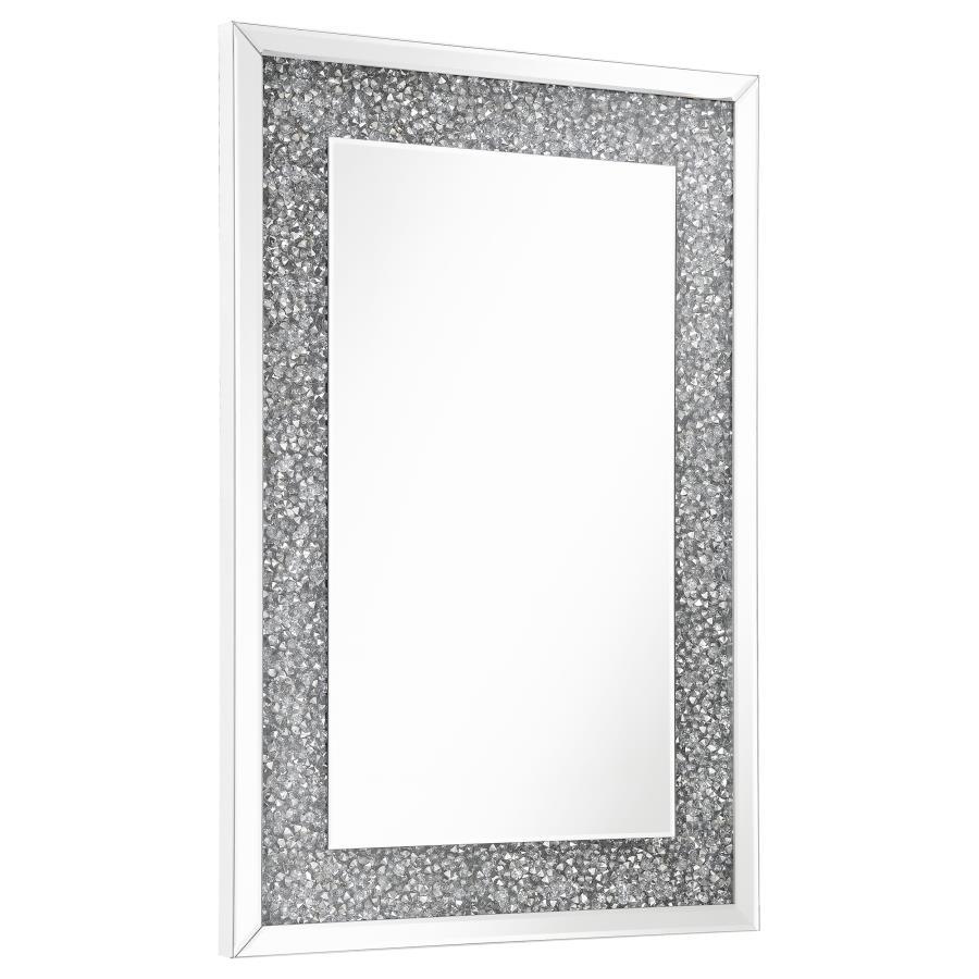 Valerie - Acrylic Crystal Wall Mirror - Silver