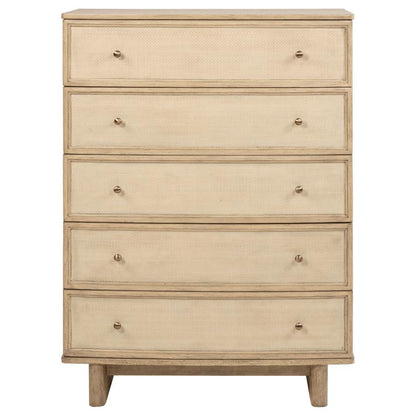 Kailani - 5-Drawer Bedroom Chest Of Drawers - Beige Oak