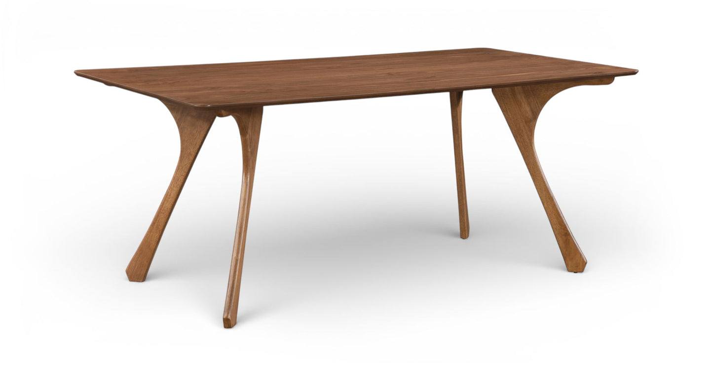 Glenwood - 71" Solid Wood And Walnut Veneer Dining Table - Brown
