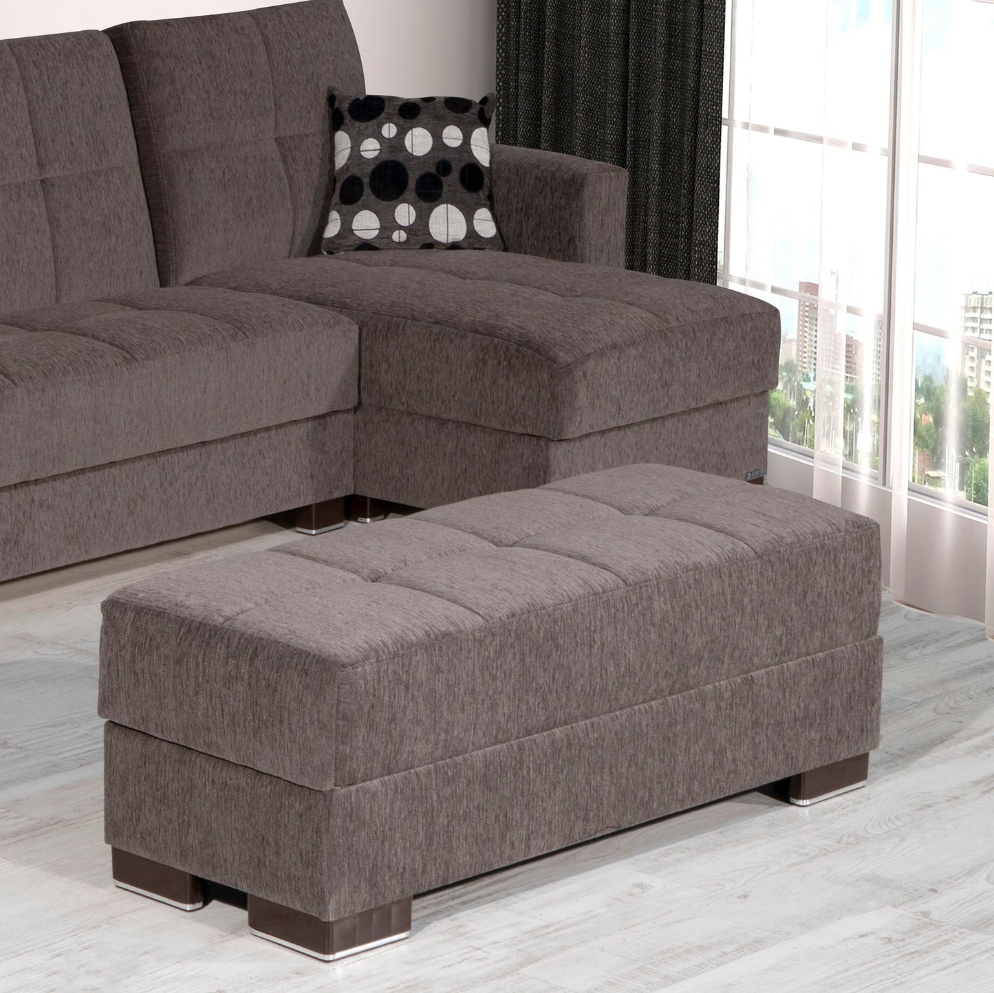 Ottomanson Armada - Upholstered Ottoman With Storage - Chenille