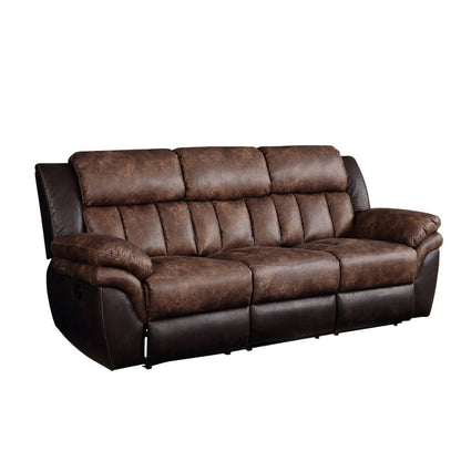 Jaylen - Motion Sofa - Toffee & Espresso Polished Microfiber