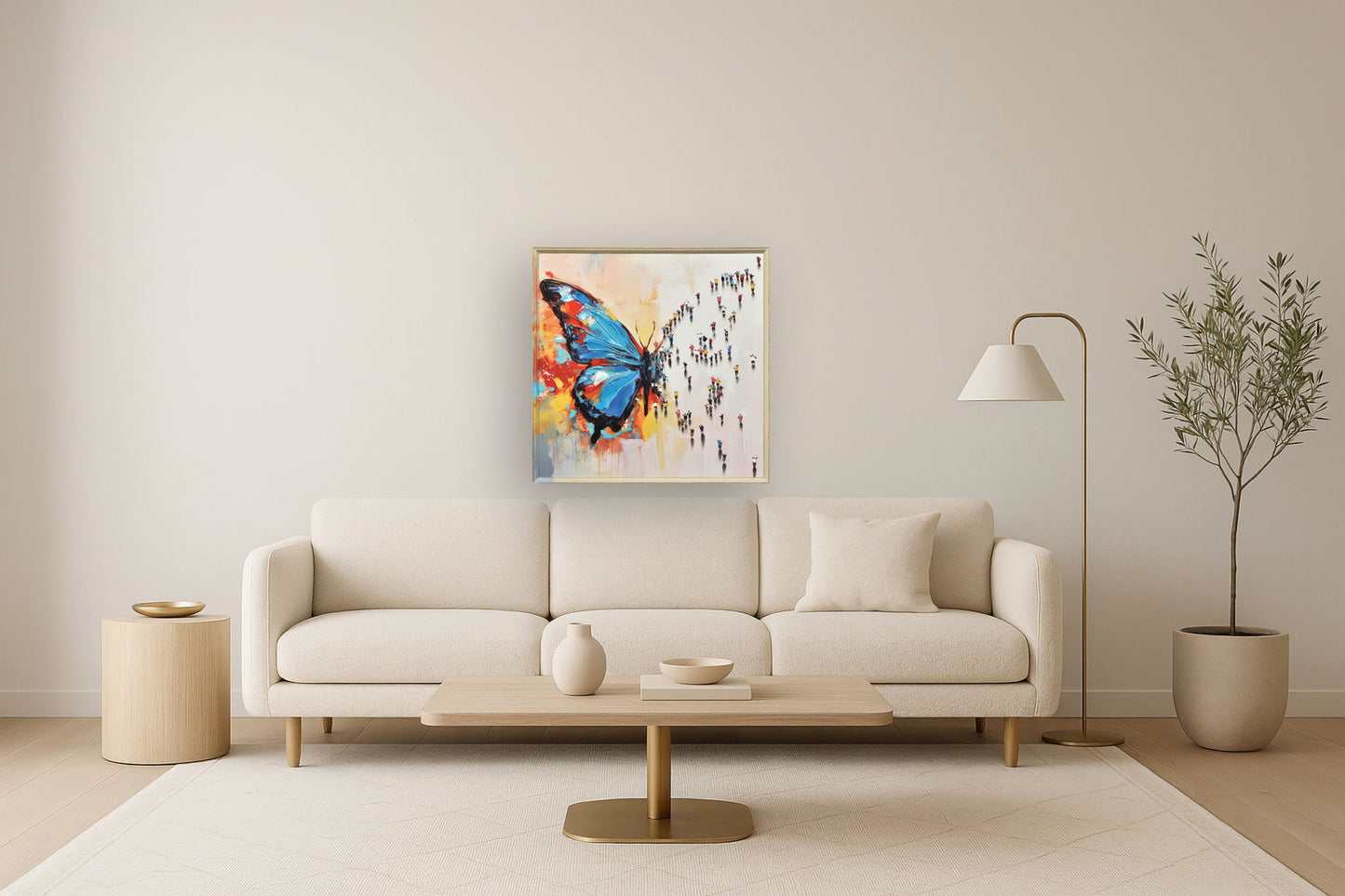 Vivid Gathering Flight - 35" x 35" Framed Wall Art