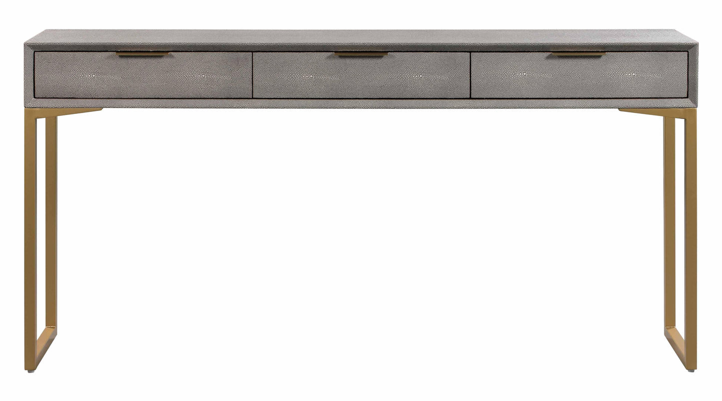 Pesce - Shagreen Console Table - Pearl Silver