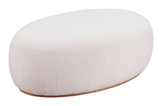 Amber / Azua - Oval Ottoman - Cream