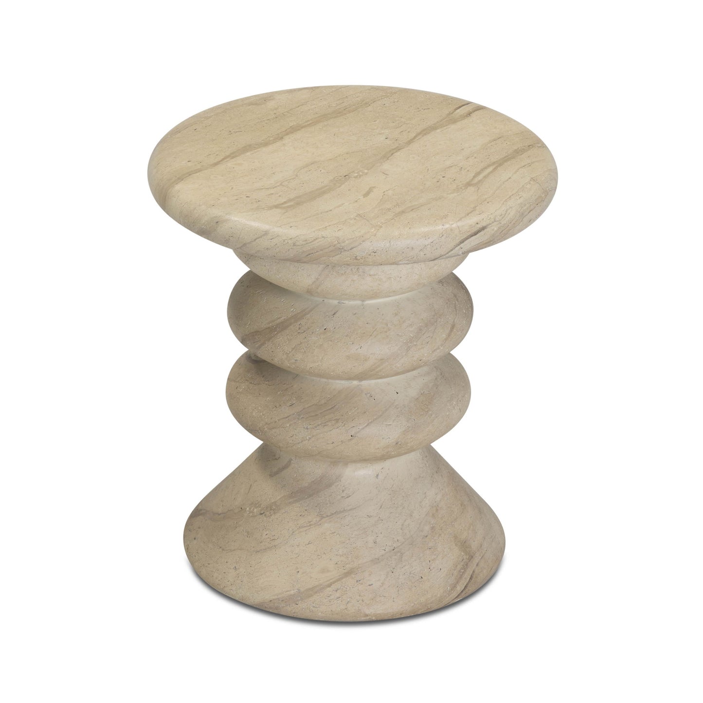 Hyre - Indoor / Outdoor Concrete Side Table - Faux Travertine