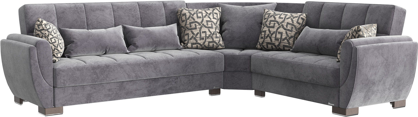 Ottomanson Armada Air - Upholstered Convertible Sectional With Storage - Microfiber