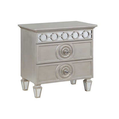 Varian - Nightstand - Silver & Mirrored Finish