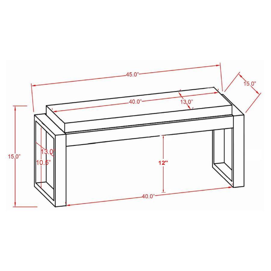 Aiden - Fabric Upholstered Accent Bench - Distressed White