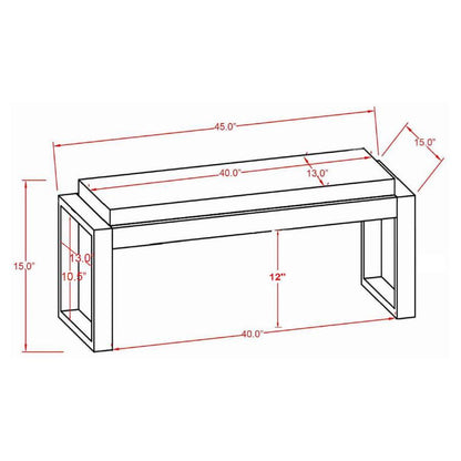 Aiden - Fabric Upholstered Accent Bench - Distressed White