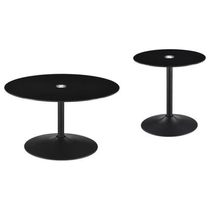 Ganso - Round Glass Top Coffee And End Table Set