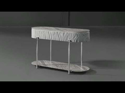 Yukino - Coffee Table - Gray High & Chrome