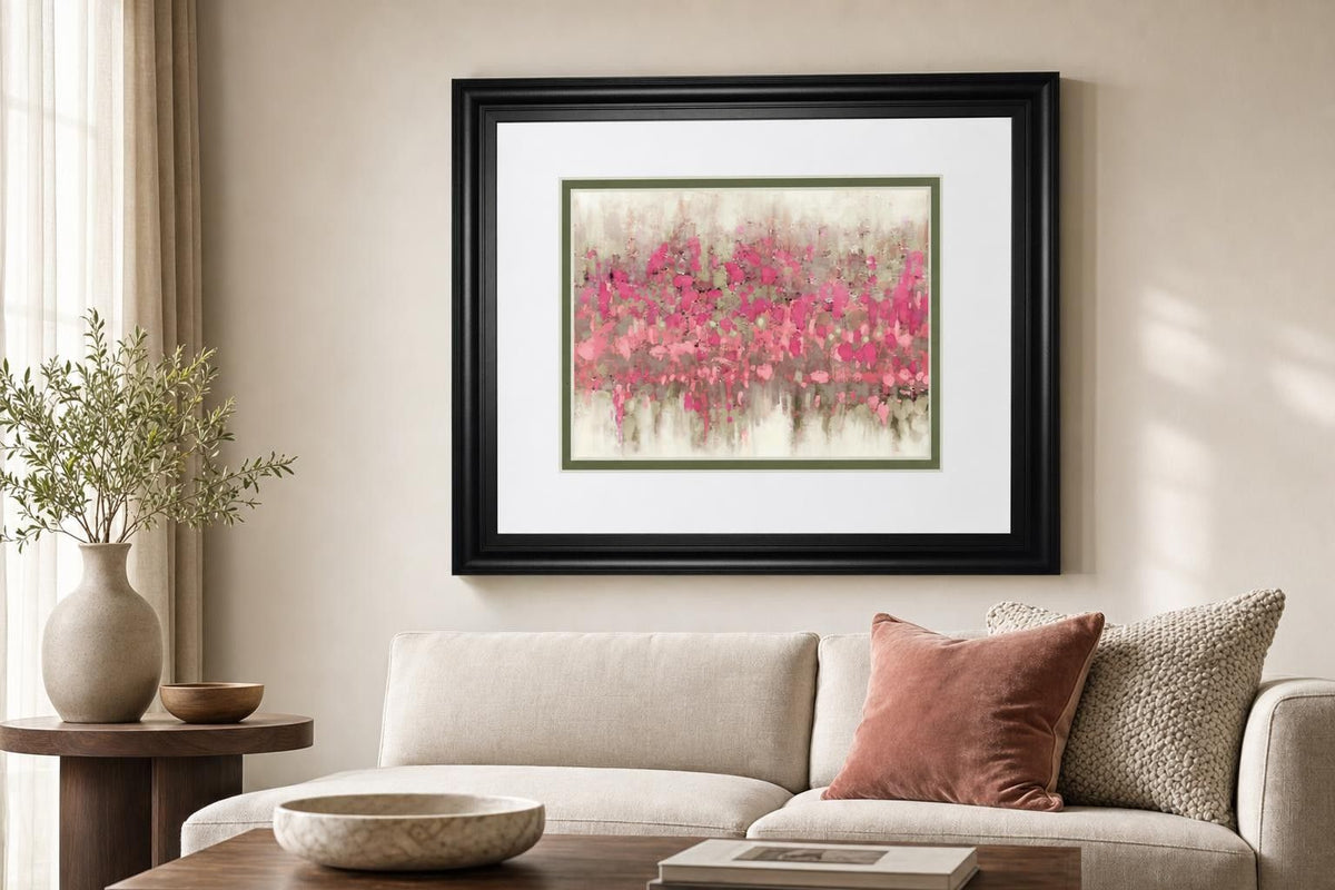 34x40 Crossing Abstract I By DanMeneely - Pink