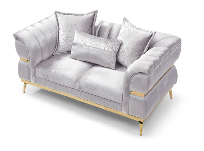 Eaton - Loveseat - Shiny Silver