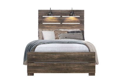 Linwood - Full Bed With Lamps - Dark Oak