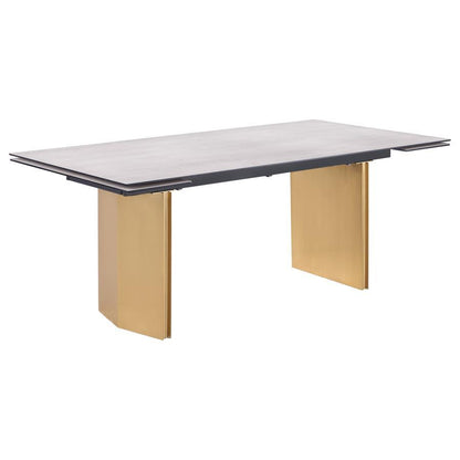 Vesa - Glass Top Extension Dining Table - Beige