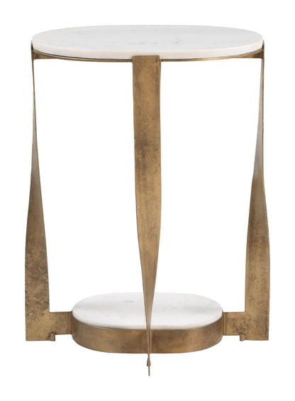 Orion - Accent Table - White / Brass