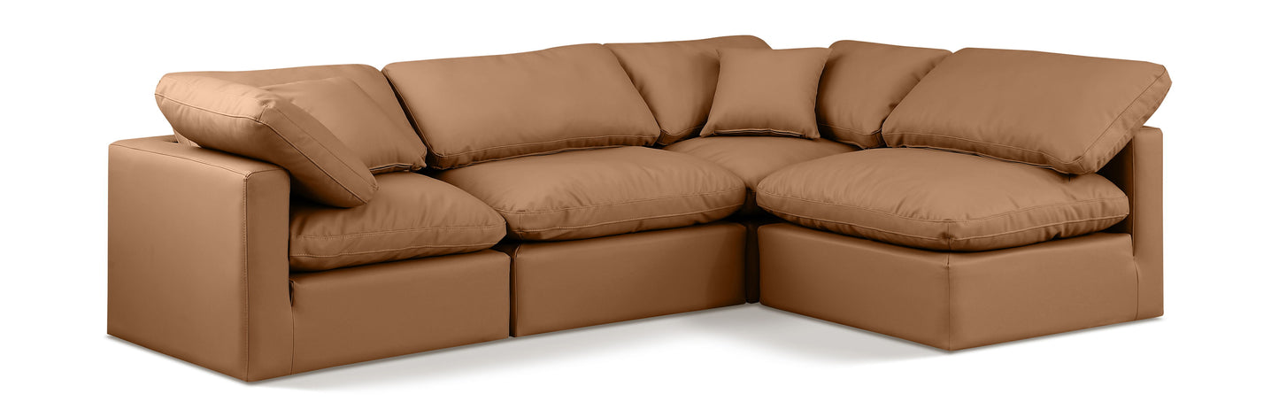 Indulge - Faux Leather 4 Piece Modular Sectional