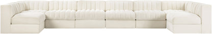 Rummi - Velvet Performance Fabric Upholstered 8 Piece Modular Sectional (With 2 Corner Chairs)