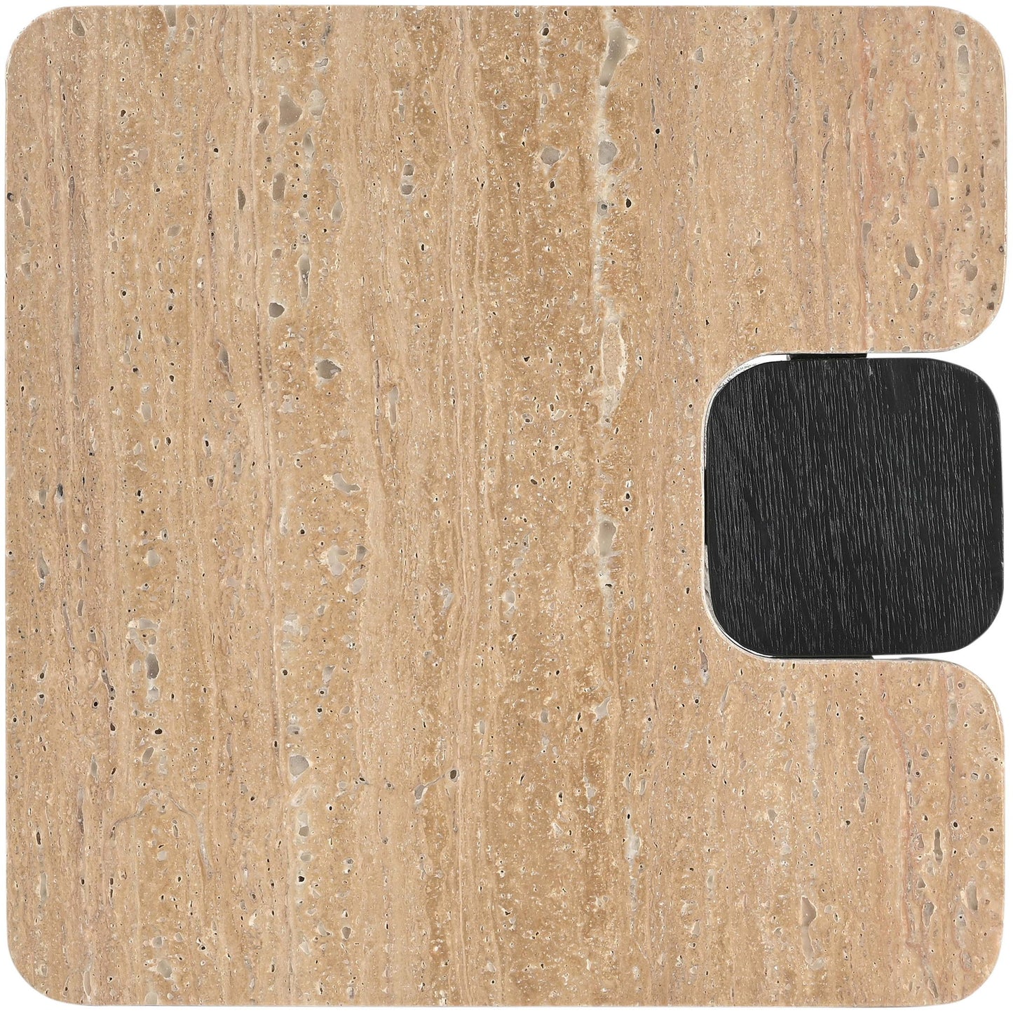 Ravenna - Genuine Travertine Top And Oak Wood Base Table