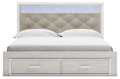 Altyra - King Upholstered Storage Bed - White