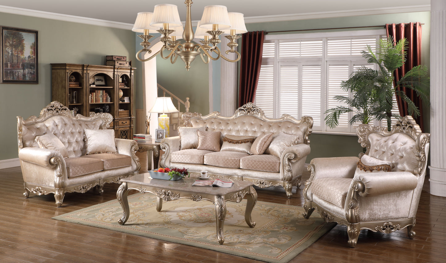 Emily - Sofa And Loveseat - Silver