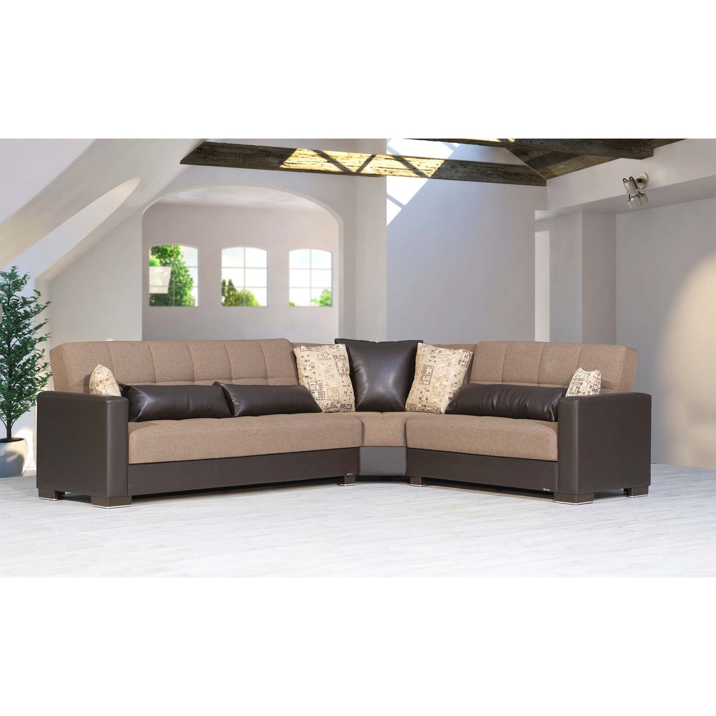 Ottomanson Armada - Upholstered Convertible Sectional With Storage - Chenille