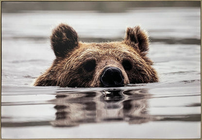 "Silent Watch" Canvas In Frame - Brown / Earthy Tones