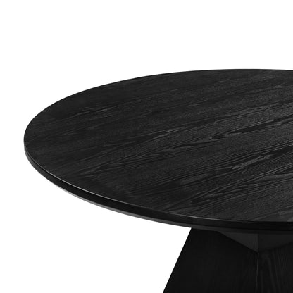 Nolan - Round Wood Dining Table - Black