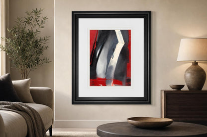 34x40 Red Streak III By Sharon Gordon - Dark Gray
