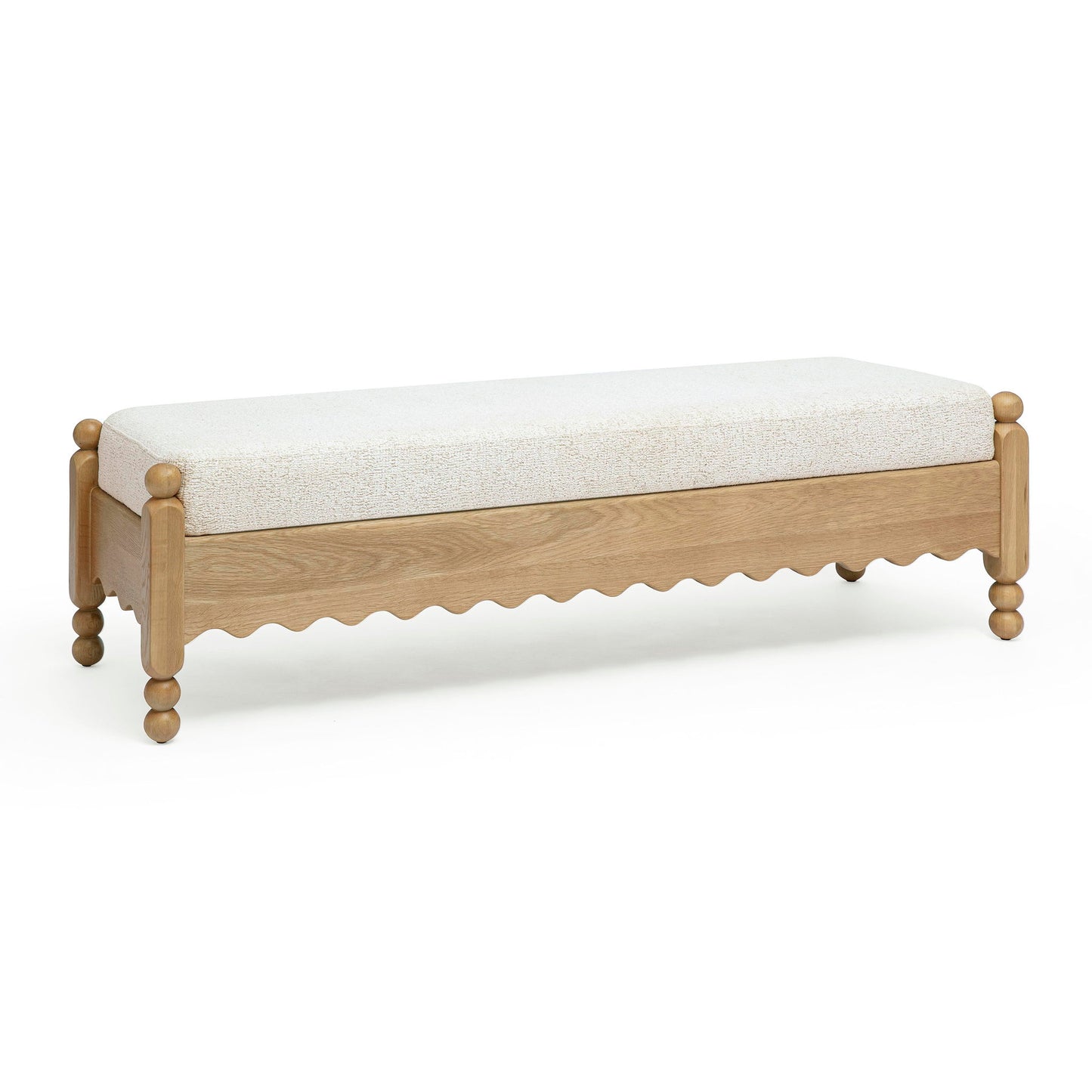 Thelma - Performance Basketweave Bench - Cream
