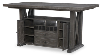 Briarwood - Complete Counter Height Table With Storage - Sable