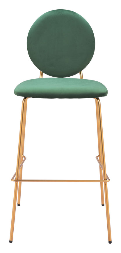 Odessa - Barstool (Set of 2) - Green / Gold