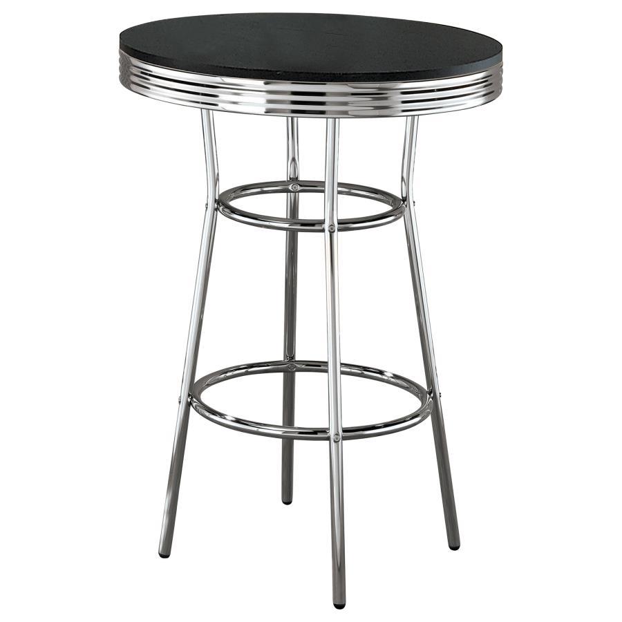 Retro - 3 Pieces Round 1950s Bistro Pub Bar Table Set