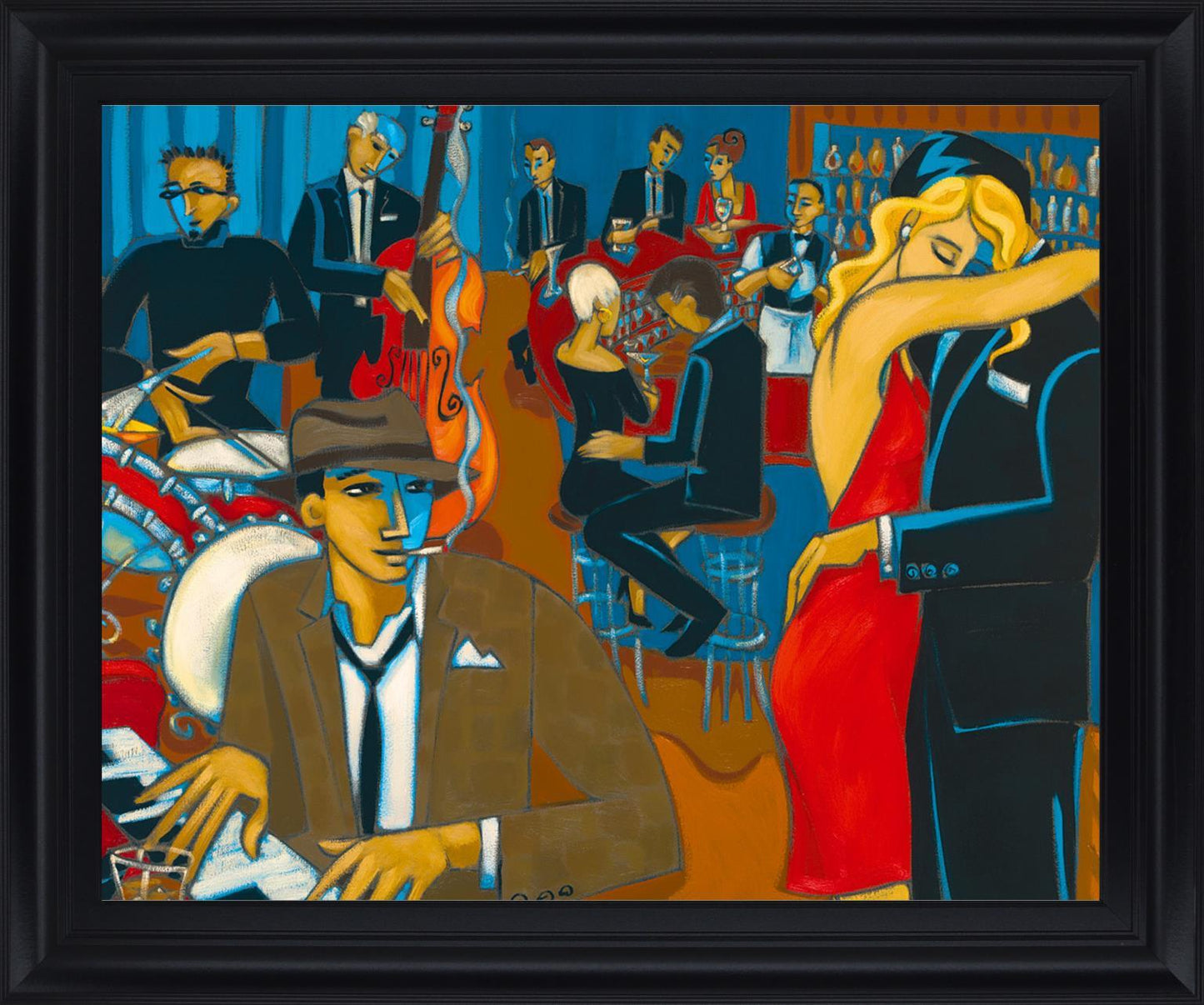 Jazz Lounge Serenade - 28" x 34" Framed Wall Art