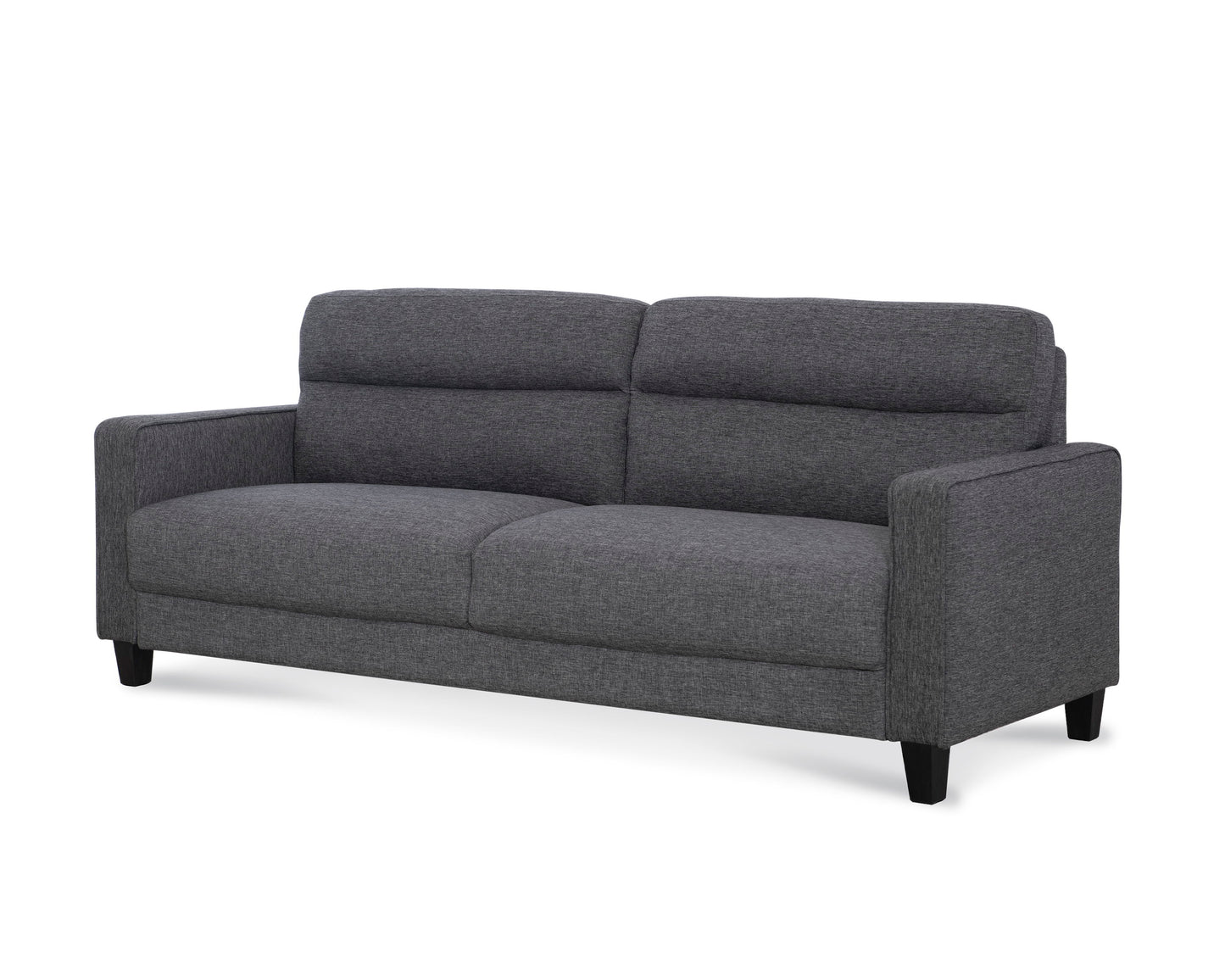 Nolan - Channeled Sofa - Medium Gray Velvet