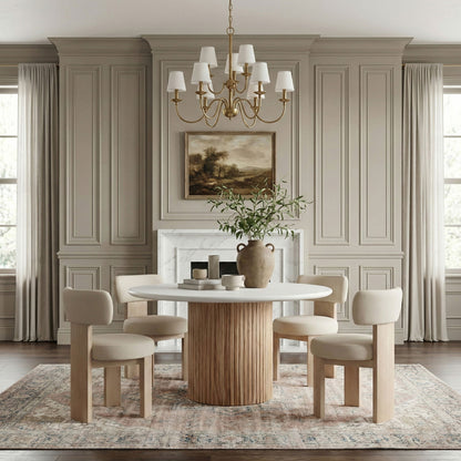 Atelier - Vegan Leather Upholstered Dining Chair (Set of 2) - Taupe / Painted Natural