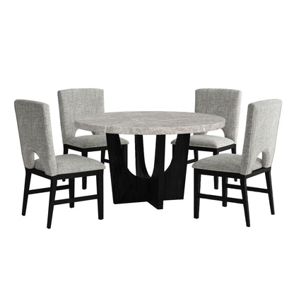 Oregon - 5 Piece Standard Height Dining Set (Round Table And Four Chairs)