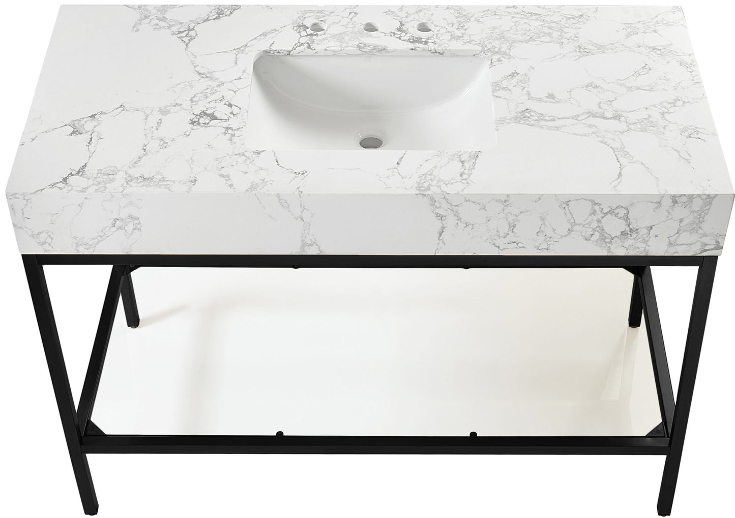 Marmo - Engineered Marble Bathroom Vanity With Black Base