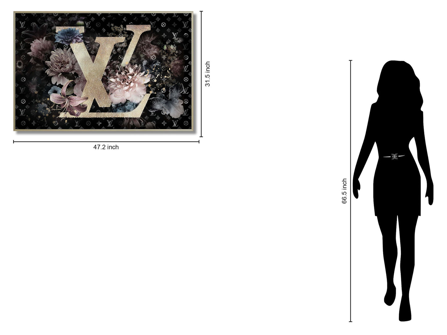 Gilded Bloom Radiance - 32" x 47" Framed Wall Art