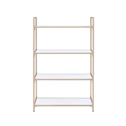 Ottey - Bookshelf - White High Gloss & Gold