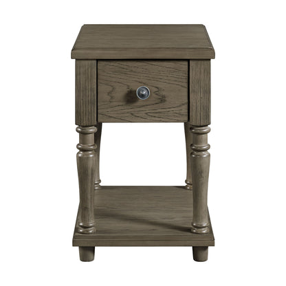 Kings Court - Chairside Table With USB - Gray