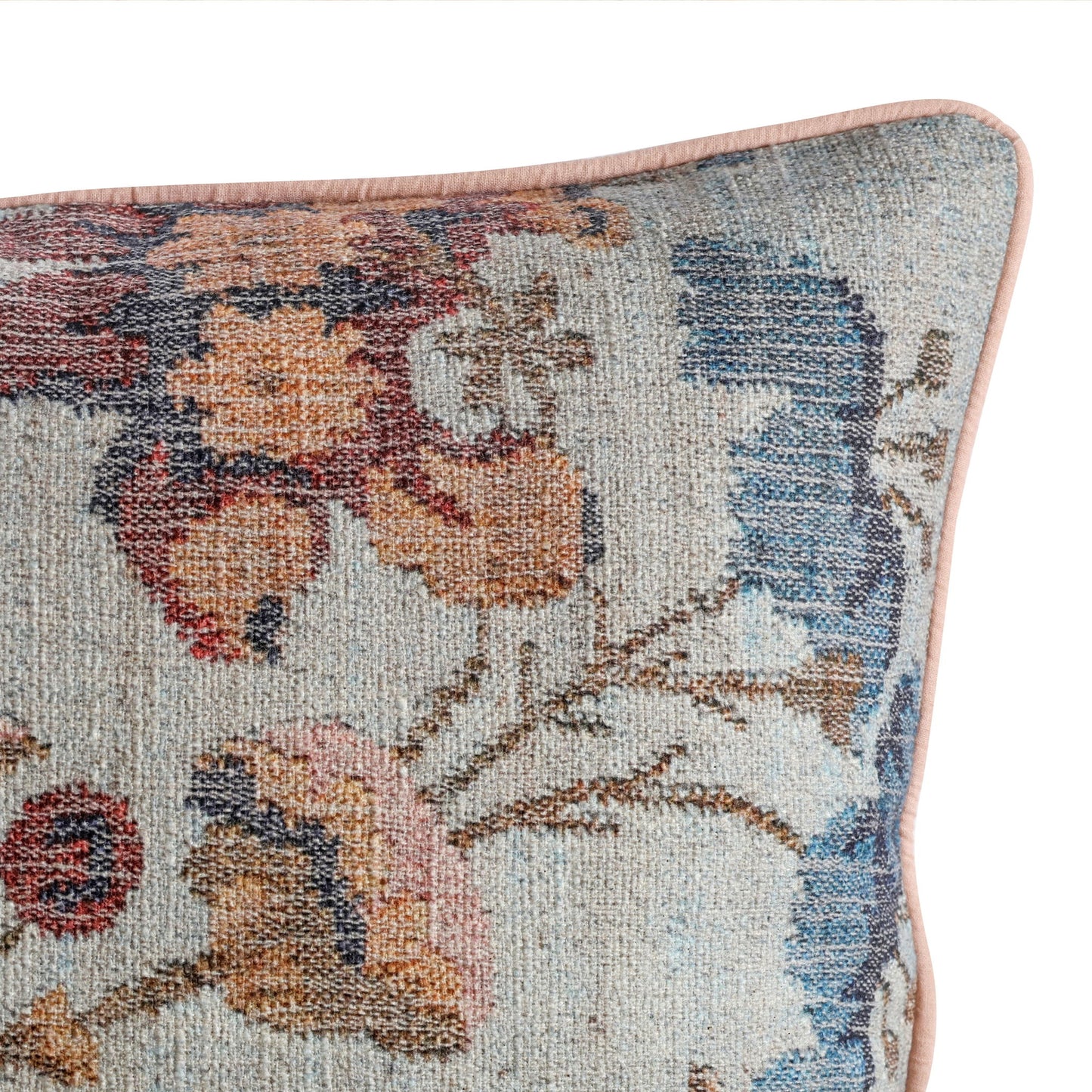 Taman - 20" Natural Cotton Accent Pillow - Autumn Florals